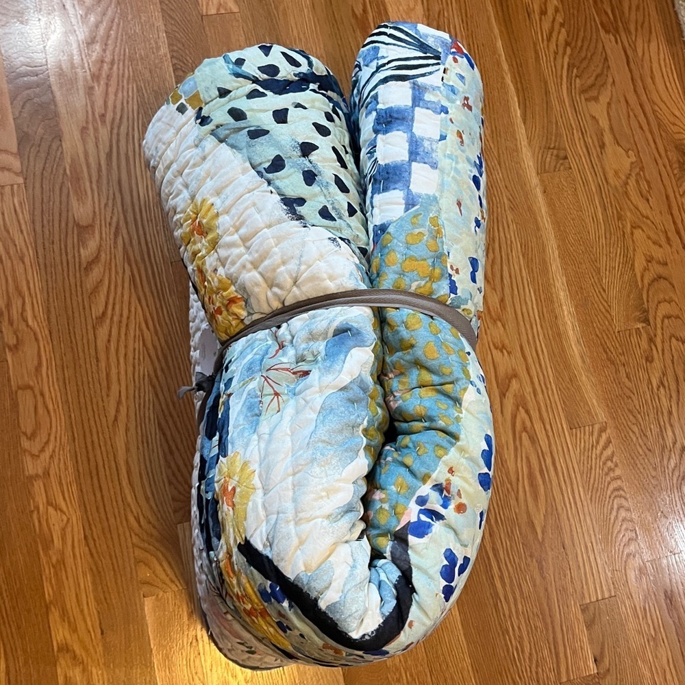 Anthropologie Rosalind Quilt Queen Blue New - Picture 11 of 13